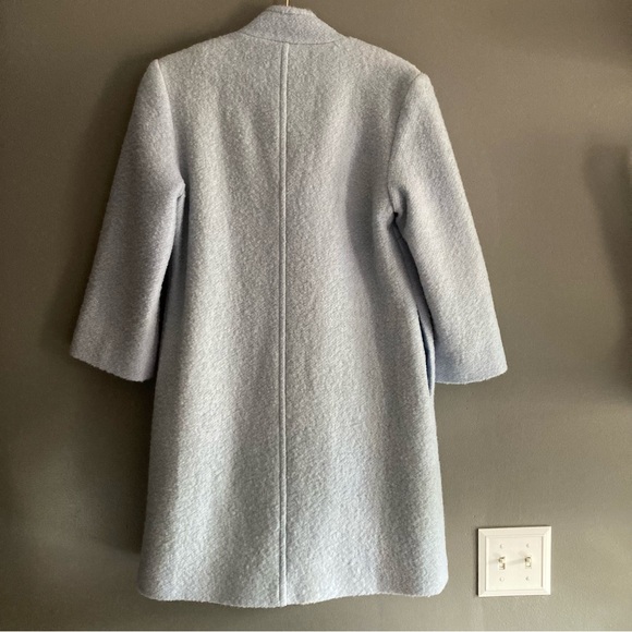 Icy Blue Wool Mock Neck Coat - Picture 2 of 3